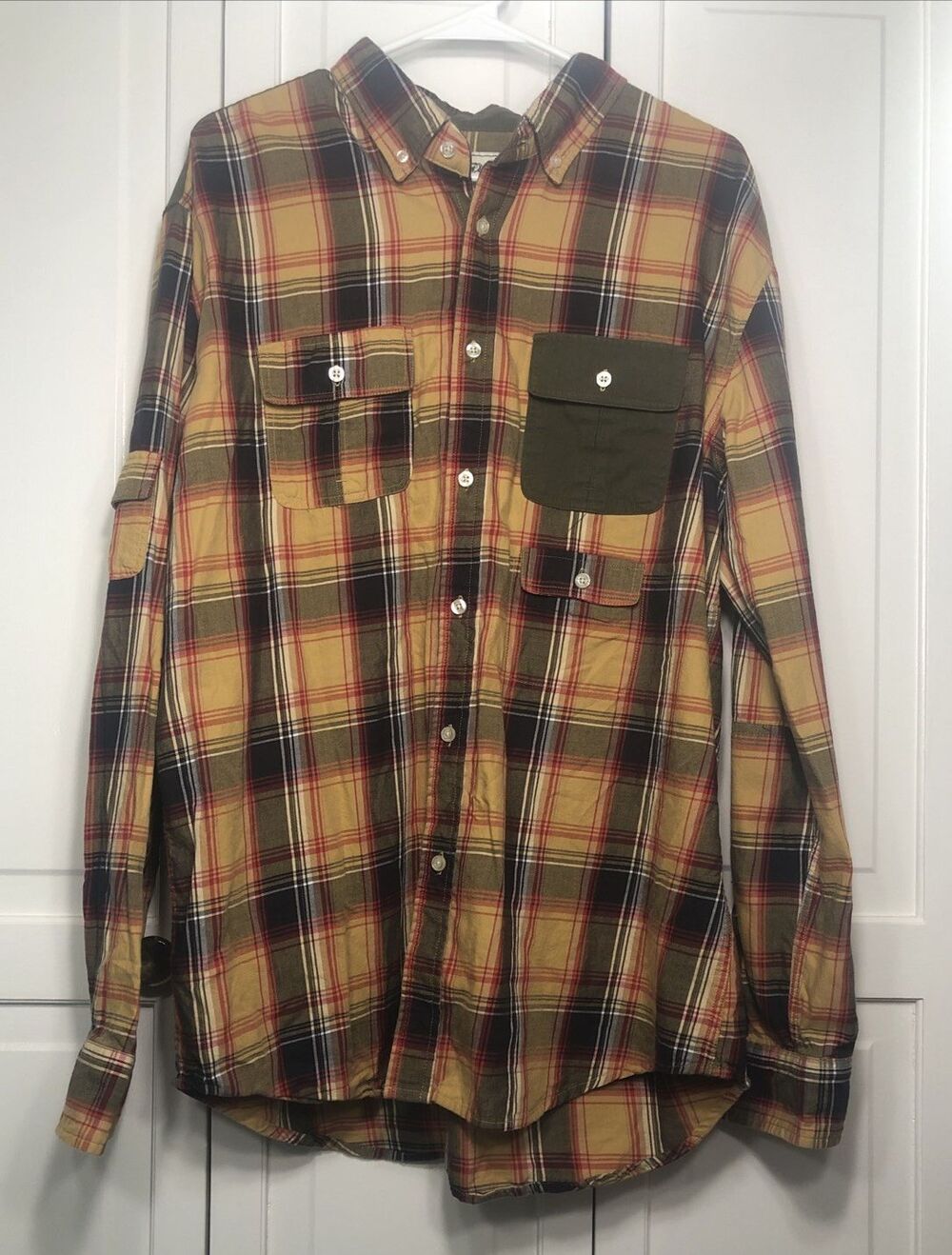 Ecko Unltd Shirt Mens XL Plaid Long Sleeve Button Cotton Y2K Four pocket